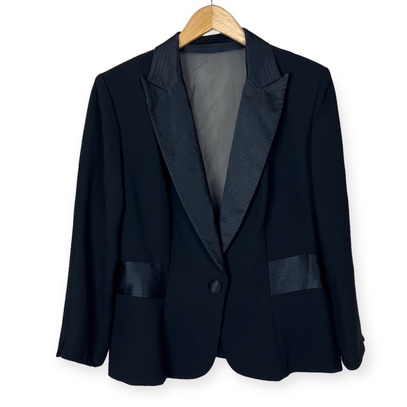 Kay Unger Jackets & Blazers - KAY UNGER Black Sheer Back Tuxedo Formal Blazer Jacket 14/L Cocktail Gala